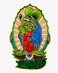 Image Of Virgin Mary Stickers - Rat Fink Virgin Mary, HD Png Download, Free Download