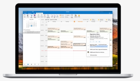An Open Laptop Showcases Time Zone Options In The Outlook - Opción Rsvp Outlook, HD Png Download, Free Download