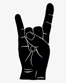 J - Björk - Illustration - Hand Signals - Sign Of The - Rock And Roll Hand Sign Png, Transparent Png, Free Download