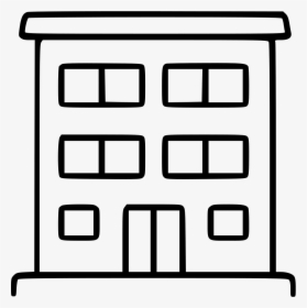 Residential Building Estate Housing Apartment Home - Apartment Clipart Black And White, HD Png Download, Free Download