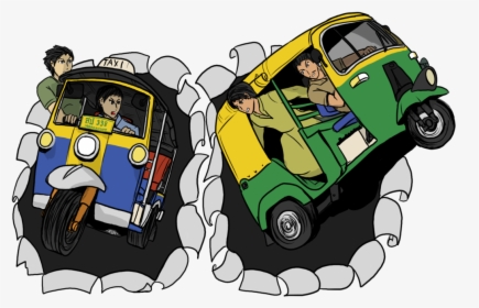 Funny Auto Rickshaw Cartoon, HD Png Download, Free Download