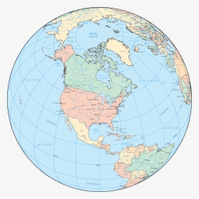 North America Globe Large Map - Earth Map North America, HD Png Download, Free Download