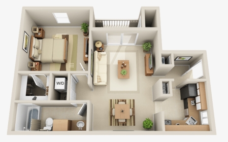 1 Bedroom 1 Bathroom Apartment For Rent At Southpointe - Floor Plan, HD Png Download, Free Download
