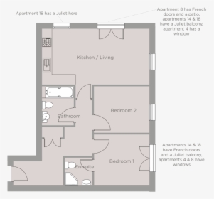 Hemingway Court Plans The Austen - Floor Plan, HD Png Download, Free Download