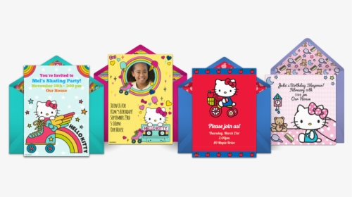 Hello Kitty Online Invitations - Free Hello Kitty Birthday Invitations Editable Free, HD Png Download, Free Download