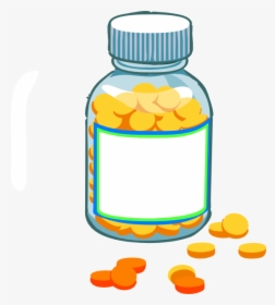 Medicine Clipart Vitamin Bottle - Pill Bottle Clipart Transparent, HD Png Download, Free Download