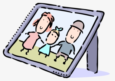 Vector Illustration Of Family Photograph Portrait In - Family Portrait Frame Clipart, HD Png Download, Free Download