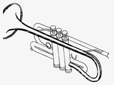 Instrument Clipart Black And White - Trumpet Black And White, HD Png Download, Free Download