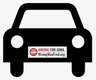 Wrong Way Fred Car With Bumper Sticker - Front Simple Car Vector, HD Png Download, Free Download