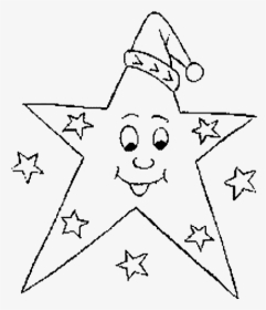 Father Christmas Pictures To Colour - Desenho De Estrela Para Colorir, HD Png Download, Free Download