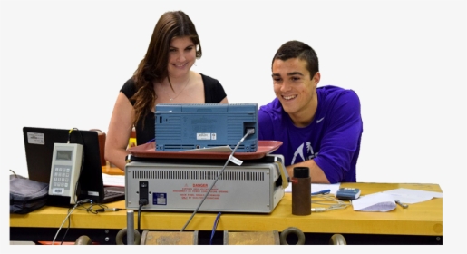 Two Student Working Together In Front Of A Computer - Personal Computer, HD Png Download, Free Download