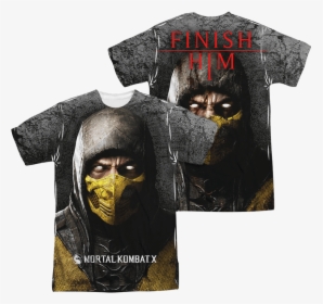 Mortal Kombat X Finish Him T-shirt - Scorpion Mortal Kombat Xl Jacket, HD Png Download, Free Download
