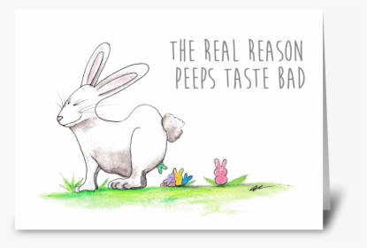 Bunny Peeps Greeting Card - Domestic Rabbit, HD Png Download, Free Download