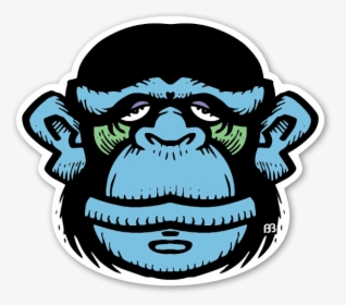 Blue Monkey Sticker - Monkey Stickers Png, Transparent Png, Free Download