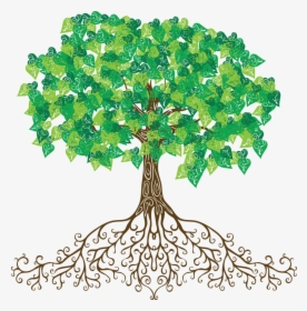 Transparent Tree Of Roots - Tree With Roots Cartoon, HD Png Download, Free Download