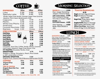 Links Coffee House Cafe Menu - Coffee Menu To Go, HD Png Download, Free Download