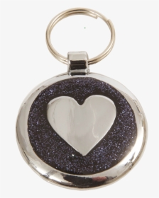 Luxury Designer Dog Tag Glitter Black Glint Heart Shimmer - Keychain, HD Png Download, Free Download