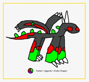 Yveltal Zygarde Ender Dragon Fusion - Cartoon, HD Png Download, Free Download