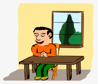 Human Behavior,reading,art - Sitting At The Table Clipart, HD Png Download, Free Download