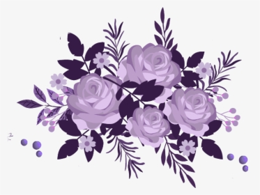 #boquet #bouquet #watercolor #watercolour #flowers - Flower Purple Border Design, HD Png Download, Free Download