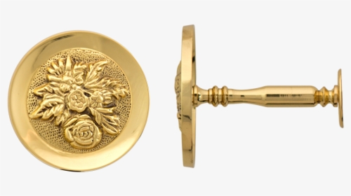 Brass Embossed Curtain Pole Holdback - Antique, HD Png Download, Free Download