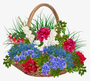 Recycle Bin, Wicker, Basket, Flowers, Plants, Red - May Day Wishes 2018, HD Png Download, Free Download