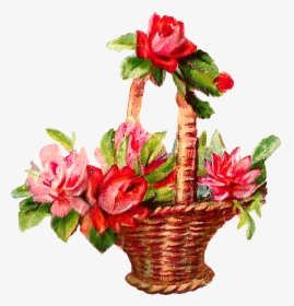 Printable Red Rose Basket Graphics - Rose, HD Png Download, Free Download