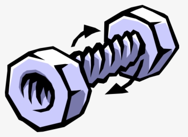 Vector Illustration Of Bolt Threaded Fastener Screw - Work Energy And Simple Machines, HD Png Download, Free Download