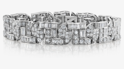 Art Deco Fancy Diamond Bracelet - Platinum, HD Png Download, Free Download
