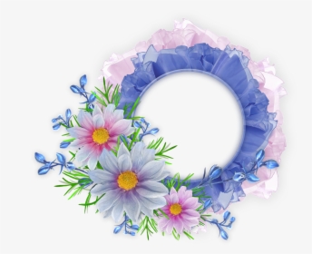 Flowers Round Frame Png, Transparent Png, Free Download