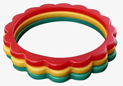 Art Deco Bakelite Scalloped Daisy Bangles Red Yellow - Bangle, HD Png Download, Free Download