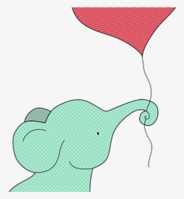 Baby Elephant With A Heart Balloon Tote Bag For Sale, HD Png Download, Free Download