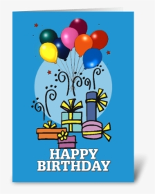 Balloons, Happy Birthday Card Greeting Card - Gift Clipart, HD Png Download, Free Download