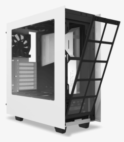 Nzxt S340 White Mid Tower Computer Case Ca S340w W1 - Nzxt S340 Mid Tower Gaming Case Black Blue, HD Png Download, Free Download