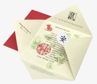 Year Of The Rat Chinese Zodiac Card - Envelope, HD Png Download, Free Download