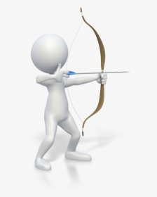 3d Stick Figure Png - Stick People With Bow And Arrow, Transparent Png, Free Download