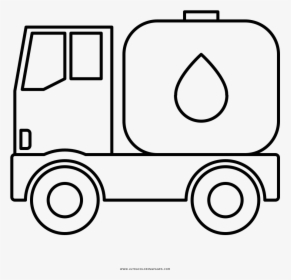 Water Tank Truck Coloring Page - Water Tank Truck Drawing, HD Png Download, Free Download