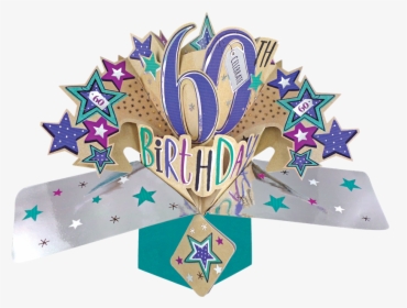 Happy 60th Birthday Pop-up Greeting Card - Pop Up 60th Birthday Card, HD Png Download, Free Download