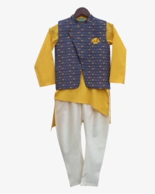 Designer Dress Elephant Print Nehru Jacket With Asymmetric - Bermuda Shorts, HD Png Download, Free Download