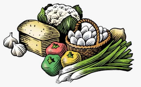Woodcut Style Illustration Of An Assortment Of Vegetables, - Transparent Farmers Market Clipart, HD Png Download, Free Download