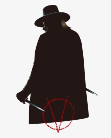 Vector Wearing A Hat Mysterious Man Png Download - V For Vendetta Png, Transparent Png, Free Download