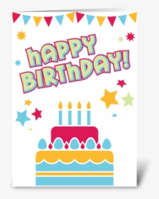 Happy Birthday Cake Greeting Card - Greeting Card, HD Png Download, Free Download