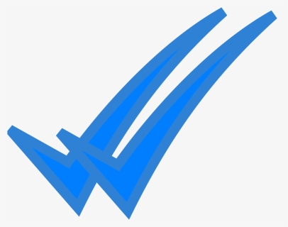 Blue Double Ticks - Double Blue Check Mark, HD Png Download, Free Download