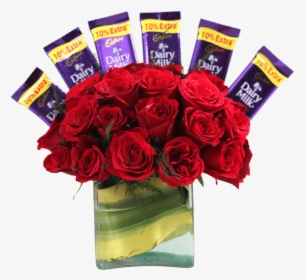 Roses & Chocolates - Love Transparent Chocolate Dairy Milk Png, Png Download, Free Download