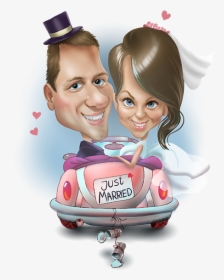 Caricature - Just Married Caricature, HD Png Download, Free Download