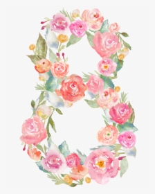 Transparent Floral Numbers Clipart - Numbers With Flowers, HD Png Download, Free Download