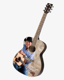 George Strait Autographed Guitar George In Blue Shirt"  - George Strait Autograph On Guitar, HD Png Download, Free Download