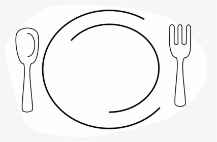 Food Plate Black And White, HD Png Download, Free Download