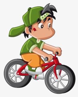 Parks & Recreation - Kid Biking Cartoon Png, Transparent Png, Free Download