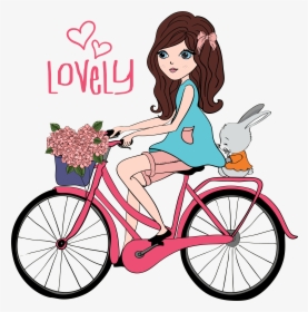 Cycling Clipart Girl Paris, HD Png Download, Free Download